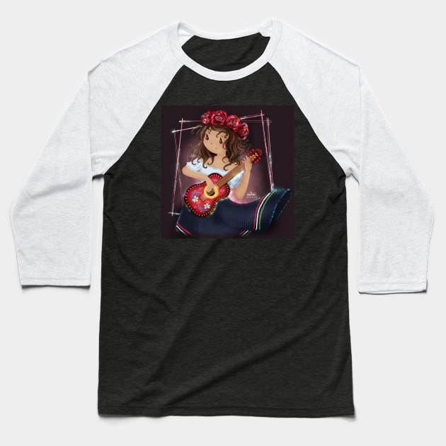 Mexican Girl Baseball T-Shirt by cisviolin